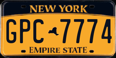NY license plate GPC7774