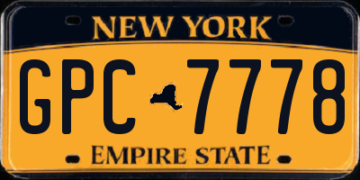 NY license plate GPC7778