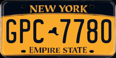 NY license plate GPC7780