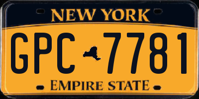 NY license plate GPC7781