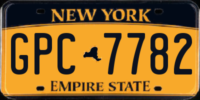 NY license plate GPC7782
