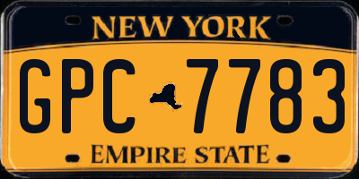 NY license plate GPC7783