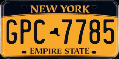 NY license plate GPC7785