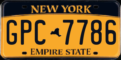NY license plate GPC7786