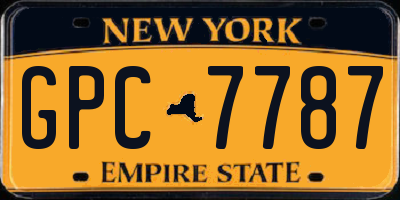 NY license plate GPC7787