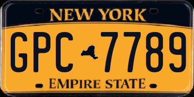 NY license plate GPC7789