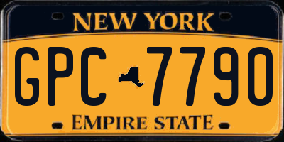 NY license plate GPC7790