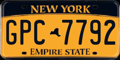 NY license plate GPC7792