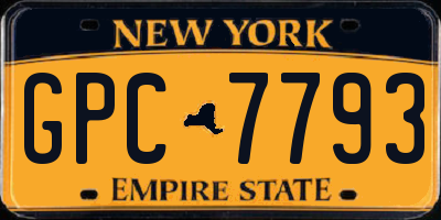 NY license plate GPC7793