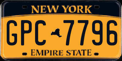 NY license plate GPC7796