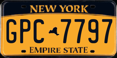 NY license plate GPC7797