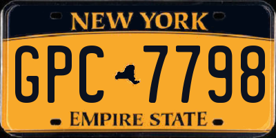 NY license plate GPC7798