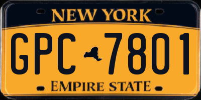 NY license plate GPC7801