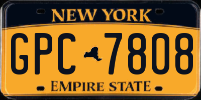 NY license plate GPC7808