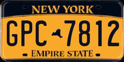 NY license plate GPC7812