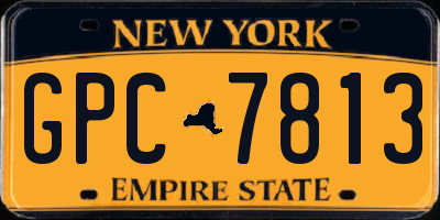 NY license plate GPC7813