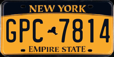 NY license plate GPC7814