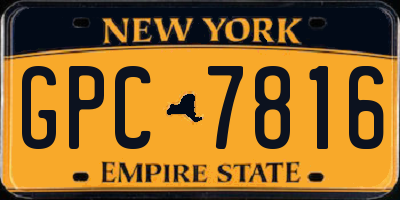 NY license plate GPC7816