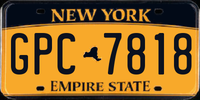 NY license plate GPC7818
