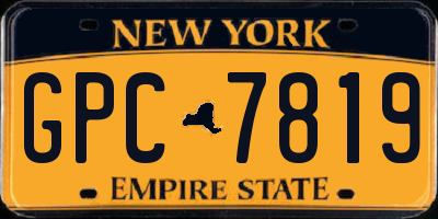 NY license plate GPC7819