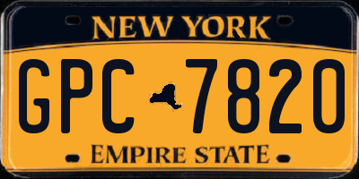 NY license plate GPC7820