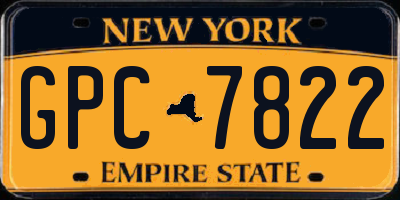 NY license plate GPC7822