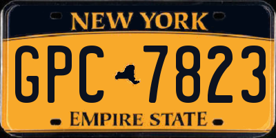 NY license plate GPC7823