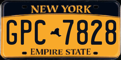 NY license plate GPC7828