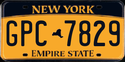 NY license plate GPC7829