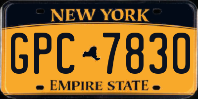 NY license plate GPC7830