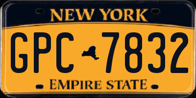 NY license plate GPC7832