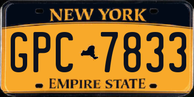 NY license plate GPC7833