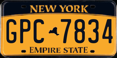 NY license plate GPC7834