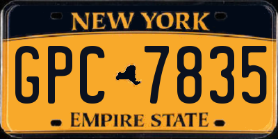 NY license plate GPC7835