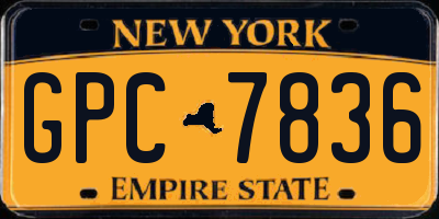 NY license plate GPC7836