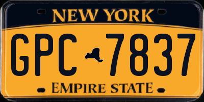 NY license plate GPC7837
