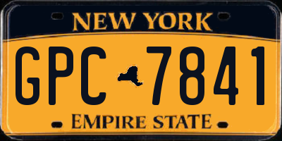 NY license plate GPC7841