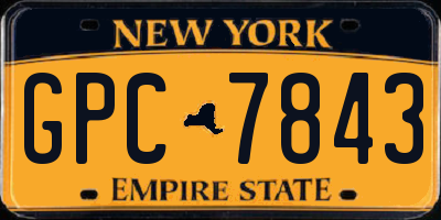 NY license plate GPC7843