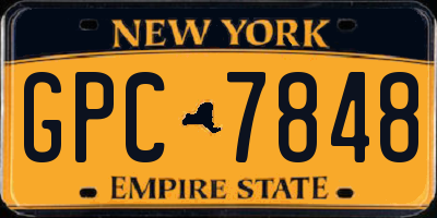 NY license plate GPC7848