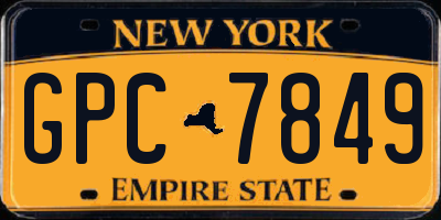 NY license plate GPC7849