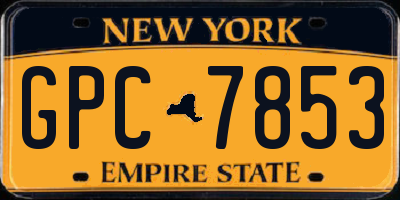 NY license plate GPC7853