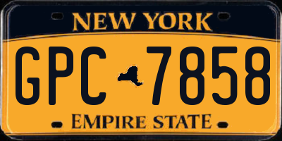 NY license plate GPC7858