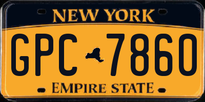 NY license plate GPC7860