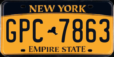 NY license plate GPC7863