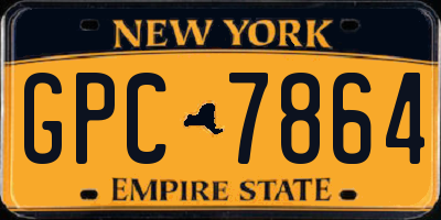 NY license plate GPC7864