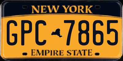 NY license plate GPC7865