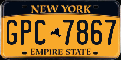 NY license plate GPC7867