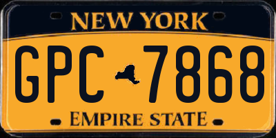 NY license plate GPC7868