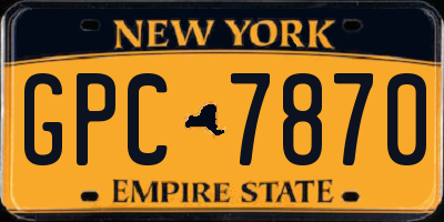 NY license plate GPC7870