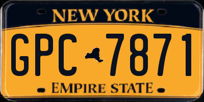 NY license plate GPC7871